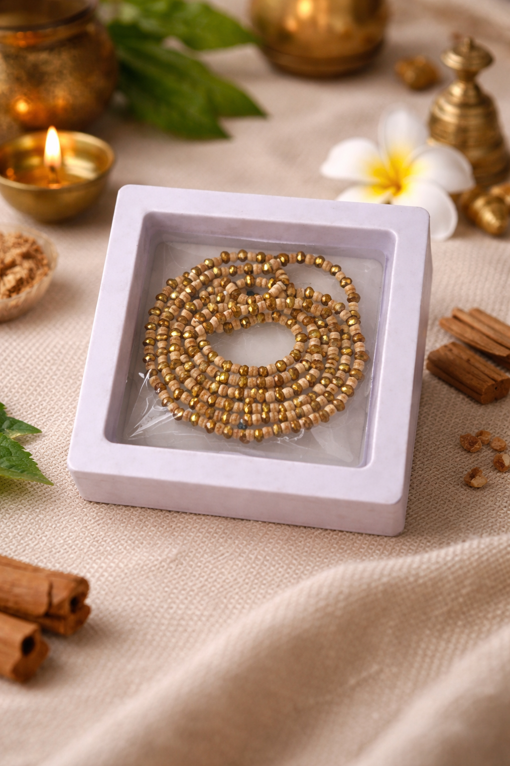 Tulsi Mala – Divine Beads for Spiritual Healing, Peace & Protection | Handcrafted